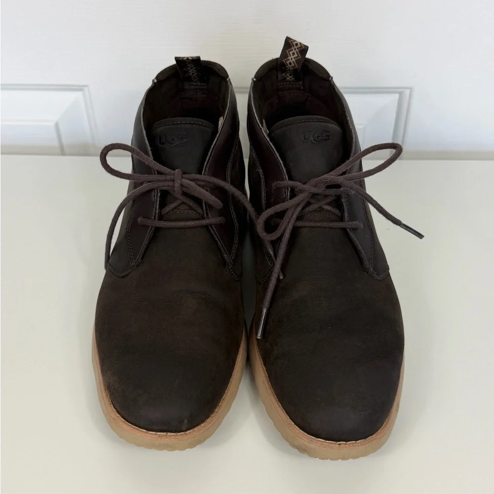 UGG Union Chukka Boots Men's 11.5 Brown Nubuck Comfort Waterproof Plain Toe - Picture 3 of 11
